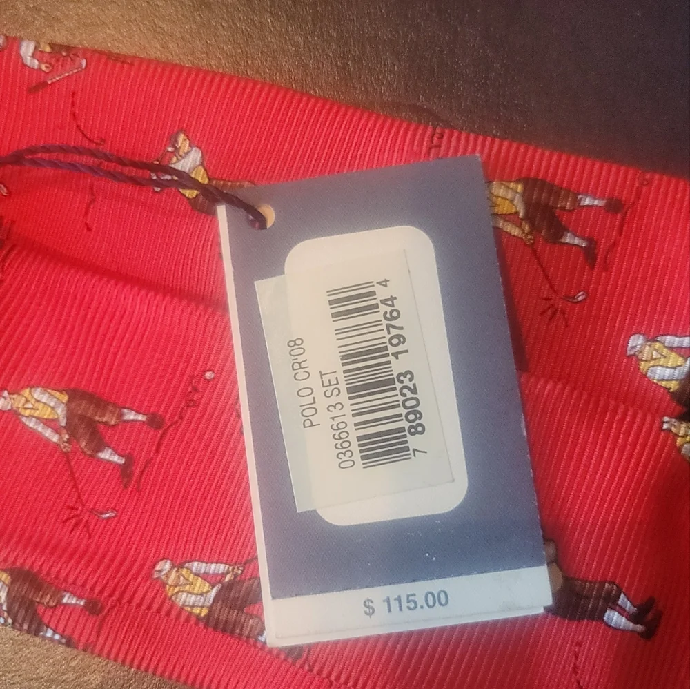 NWT Polo by Ralph Lauren Red Silk Golf Tie
